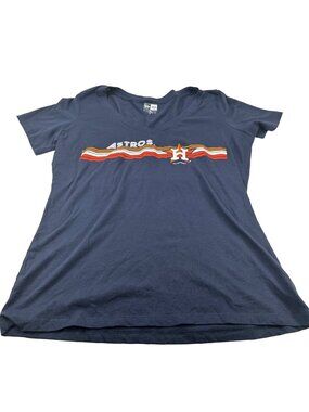 New Era Women's Size Medium Tee Shirt Houston Astros Short Sleeve Blue New